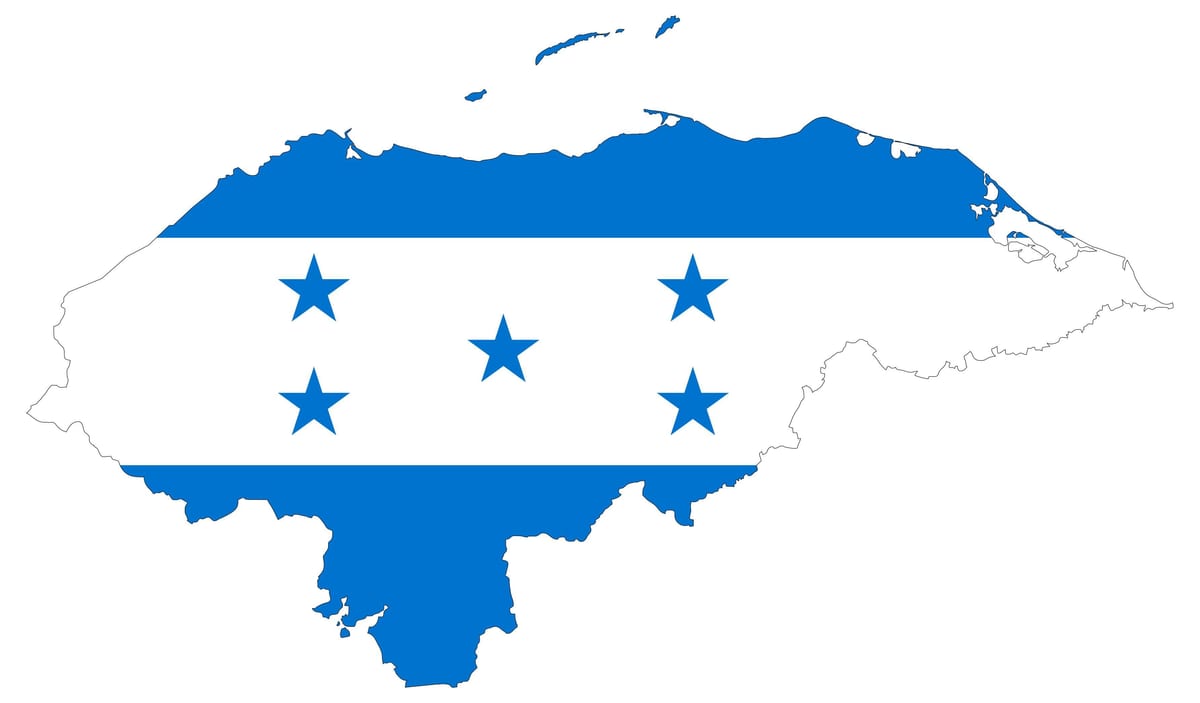 peta dari Honduras bendera