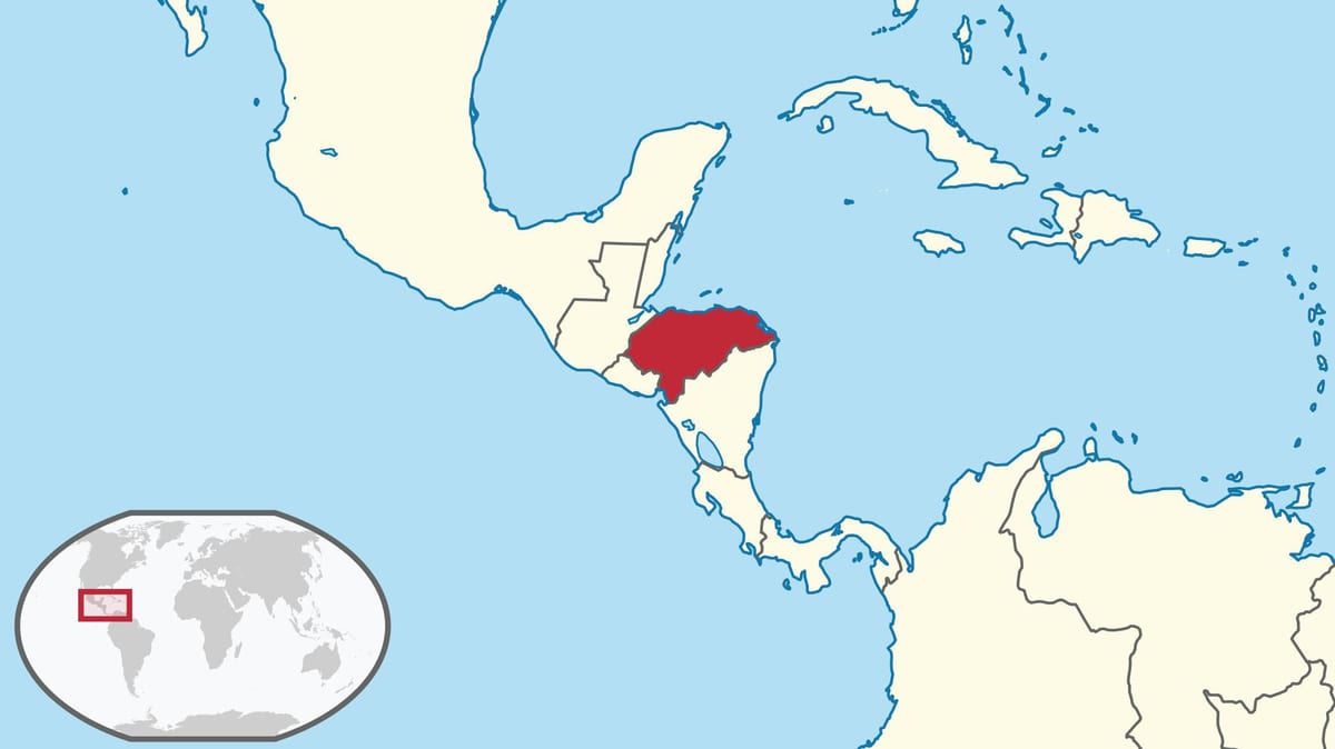 peta dari Honduras benua