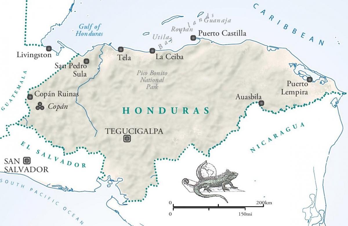 peta dari la ceiba, Honduras