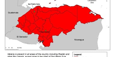 Peta dari Honduras malaria