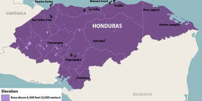 Peta dari Honduras zika